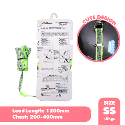 Doggyman Tough Tough Harness & Lead Set - Fluorescent Star SS