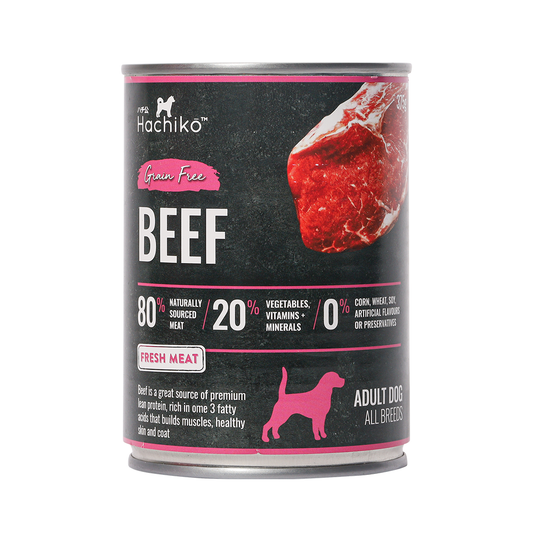 Hachiko Beef Canned Wet Dog Food (Grain Free) 375g