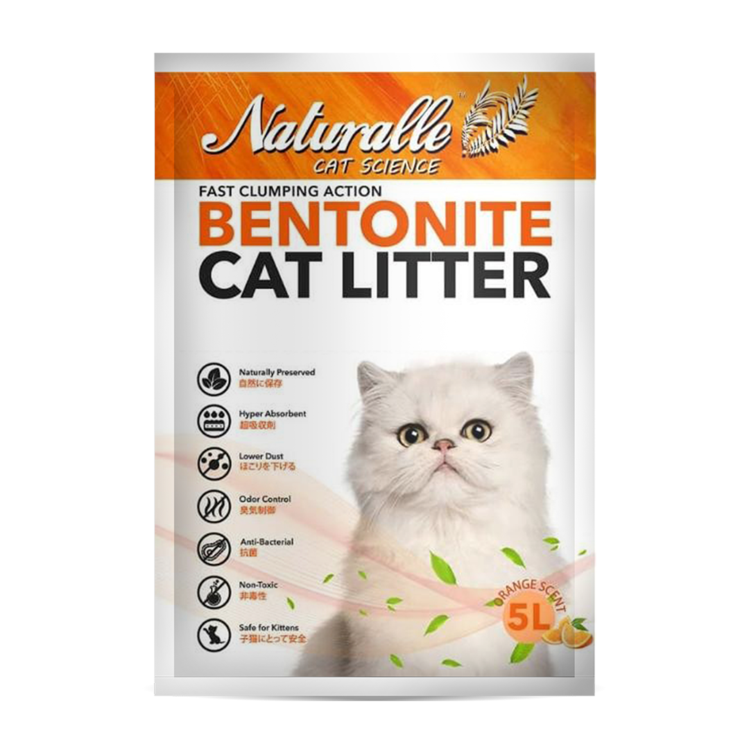 Naturalle Bentonite Cat Litter 5L Orange Scent