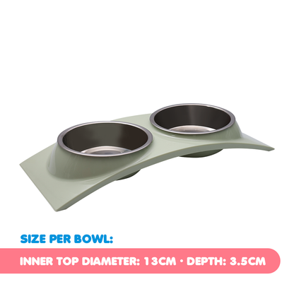 Kochi Pets Arch Double Pet Bowl Green