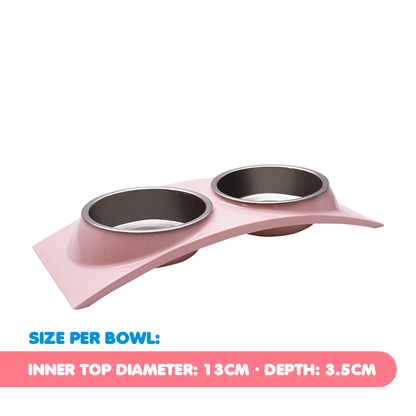 Kochi Pets Arch Double Pet Bowl Pink