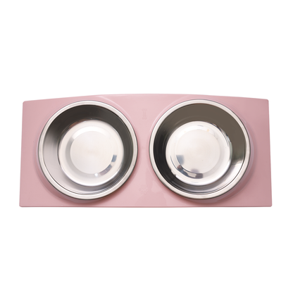 Kochi Pets Arch Double Pet Bowl Pink