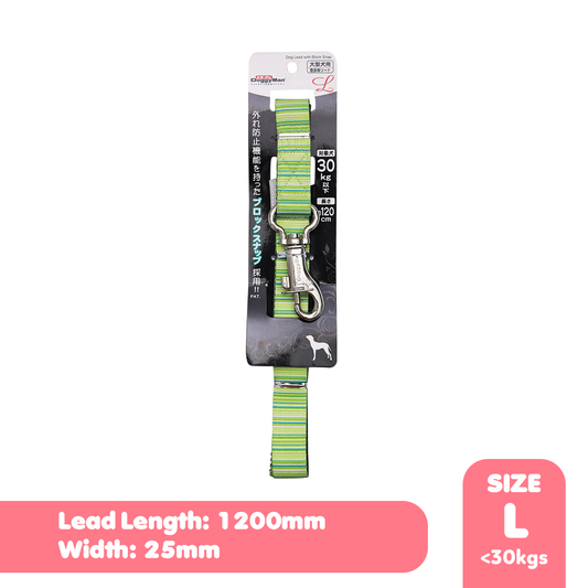 Doggyman Dog Lead with Block Snap - Green Large