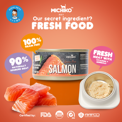 Michiko Salmon Canned Wet Cat Food (Grain Free) 85g