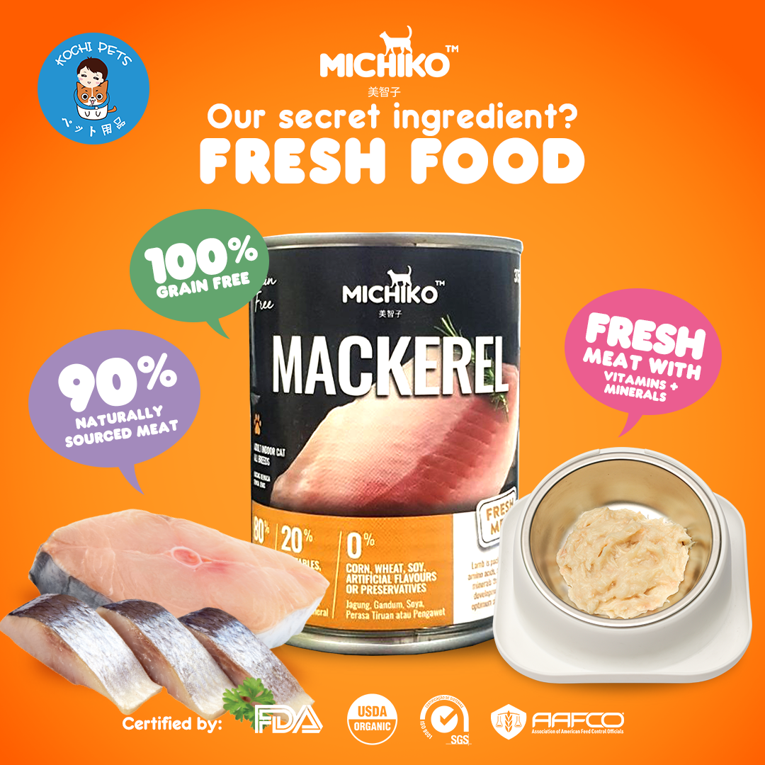 Michiko Mackerel Canned Wet Cat Food (Grain Free) 375g